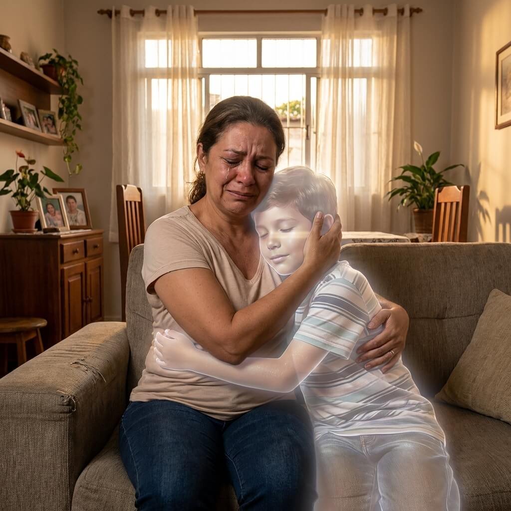 Mãe acolhida com a presença de seu ente querido